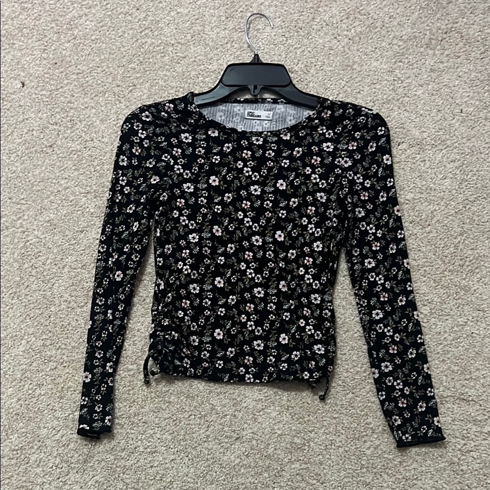 Floral Black Top